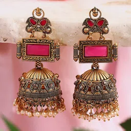OOMPH Stone-Studed Contemporary Jhumkas-40