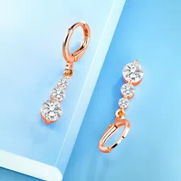Peora Rose Gold-Plated Contemporary Drop Earrings-27