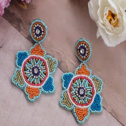 UNIVERSITY TRENDZ Artificial Beads Contemporary Drop Earrings-picture-46