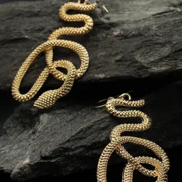 SOHI Gold-Toned Contemporary Drop Earrings-23