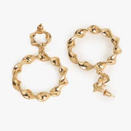 Kazo Gold Plated Contemporary Drop Earrings-image-41