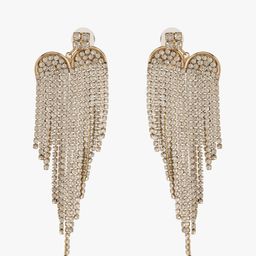 Kazo Gold-Plated Contemporary Rhinestone Drop Earrings-27