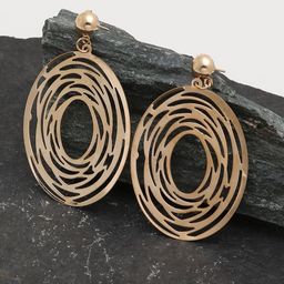 SOHI Gold-Toned Contemporary Drop Earrings-56