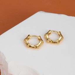 MYKI Gold-Plated Contemporary Hoop Earrings-12