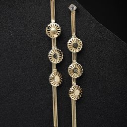 VOGUE PANASH Gold-Plated AD Stone-Studded Contemporary Drop Earrings-18