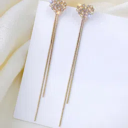 Shining Diva Fashion Gold-Toned Contemporary Drop Earrings-15