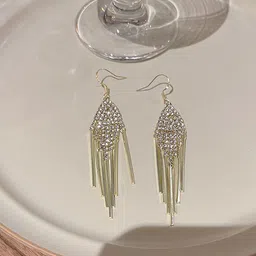Shining Diva Fashion Gold-Plated Contemporary Drop Earrings-3