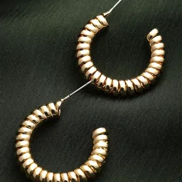 Bohey by KARATCART Gold-Plated Contemporary Drop Earrings image 1