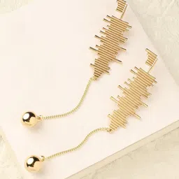 DressBerry Gold-Toned Contemporary Gold-Plated Drop Earrings-image-51