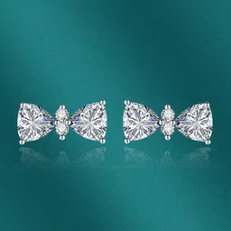 Designs & You Silver-Plated CZ-Studded Contemporary Stud Earrings-46