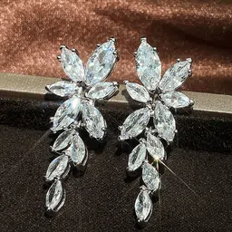 Designs & You Silver Plated Leaf Shaped Drop Earrings-47