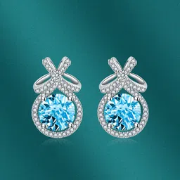 Designs & You Silver-Plated Cubic Zirconia Studded Contemporary Stud Earrings-53