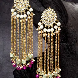 KARATCART Pink Contemporary Drop Earrings-18
