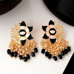 Silvermerc Designs Black Gold-Plated Contemporary Drop Earrings-image-19