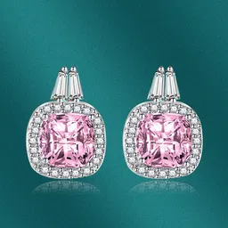 Designs & You Silver Plated Square Stud Earrings-0