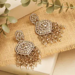 Zaveri Pearls Contemporary Drop Earrings-4