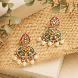 Zaveri Pearls Contemporary Drop Earrings-77