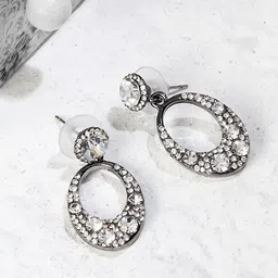 Kazo Women Grey Contemporary Drop Earrings-4