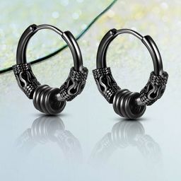 Peora Stainless Steel Circular Shaped Hoop Earrings-10