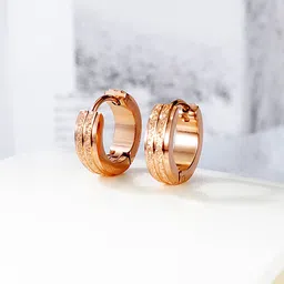 Peora Rose Gold-Plated Circular Hoop Earrings-38