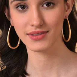 SOHI Gold-Toned Contemporary Hoop Earrings-10