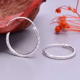 Abhooshan Sterling Silver Circular Hoop Earrings-47