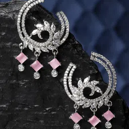 KARATCART Silver-Plated Contemporary Hoop Earrings-21