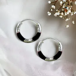 Taraash 925 Sterling Silver Contemporary Hoop Earrings-picture-26