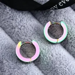 KRYSTALZ Stainless Steel Circular Half Hoop Earrings-image-36