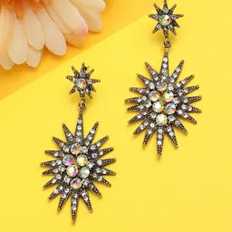 Sangria Gold Plated Drop Earrings-image-74