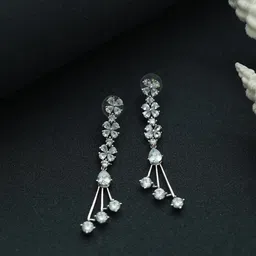 Jazz and Sizzle Silver-Toned Classic Drop Earrings-14