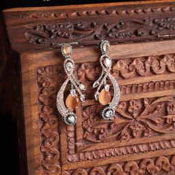 ZENEME Orange Quirky Drop Earrings-image-5