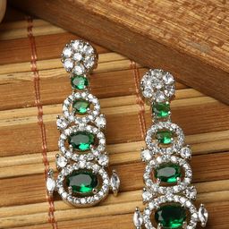 ZENEME Rhodium-Plated Quirky Drop Earrings-54
