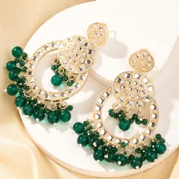 Priyaasi Gold-Plated Contemporary Drop Earrings-image-10