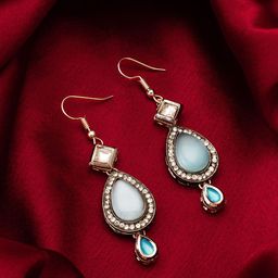 aadita Silver-Plated Contemporary Drop Earrings-26