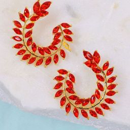 Crunchy Fashion Gold-Plated Contemporary Drop Earrings-image-53