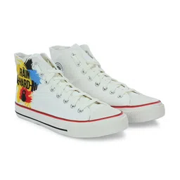 CROWCIA LONDON Men Printed Round Toe Lightweight Canvas Sneakers-image-29