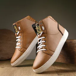 SHENCES Men Mid Top Lightweight Comfort Insole Sneakers-image-81