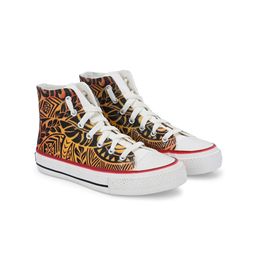 CROWCIA LONDON Women Printed Round Toe Lightweight Canvas Sneakers-image-92