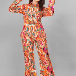 Kandora Floral Printed Shirt With Trousers-image-78