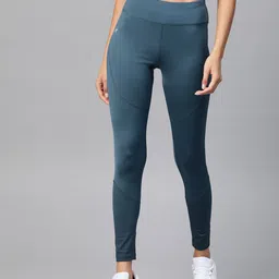 Alcis Women Teal Blue Printed Detail Tights-image-42