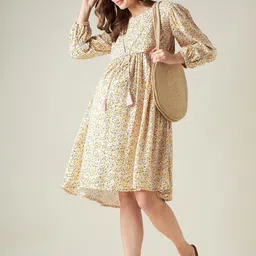 The Kaftan Company Floral Print Maternity Empire Dress-56