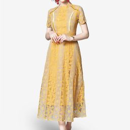 JC Collection Yellow Self Design Maxi Dress-picture-33