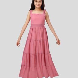 BAESD Shoulder Straps Georgette Fit and Flare Dress-image-72
