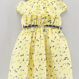 Enfance Girls Floral Print Belted Fit & Flare Dress-55