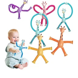 Kidology Set of 6 Unisex Kids LED Telescopic Suction Cup Giraffe Toy-16