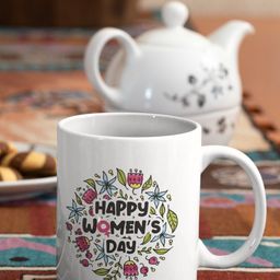 Oye Happy White & Green Printed Ceramic Glossy Mugs Set of Cups and Mugs-41