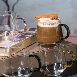 GOODHOMES Transparent Solid Glass Pack of 4 Mug Set-29