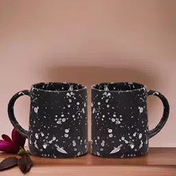 MITHILA Handicrafts Black  2Pcs Dish Washer Solid Ceramic Matte Cups  280ml-image-11