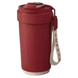 YELONA Red & Beige Dishwasher Safe Matte Finish Stainless Steel Coffee Tumbler 420 ml-25
